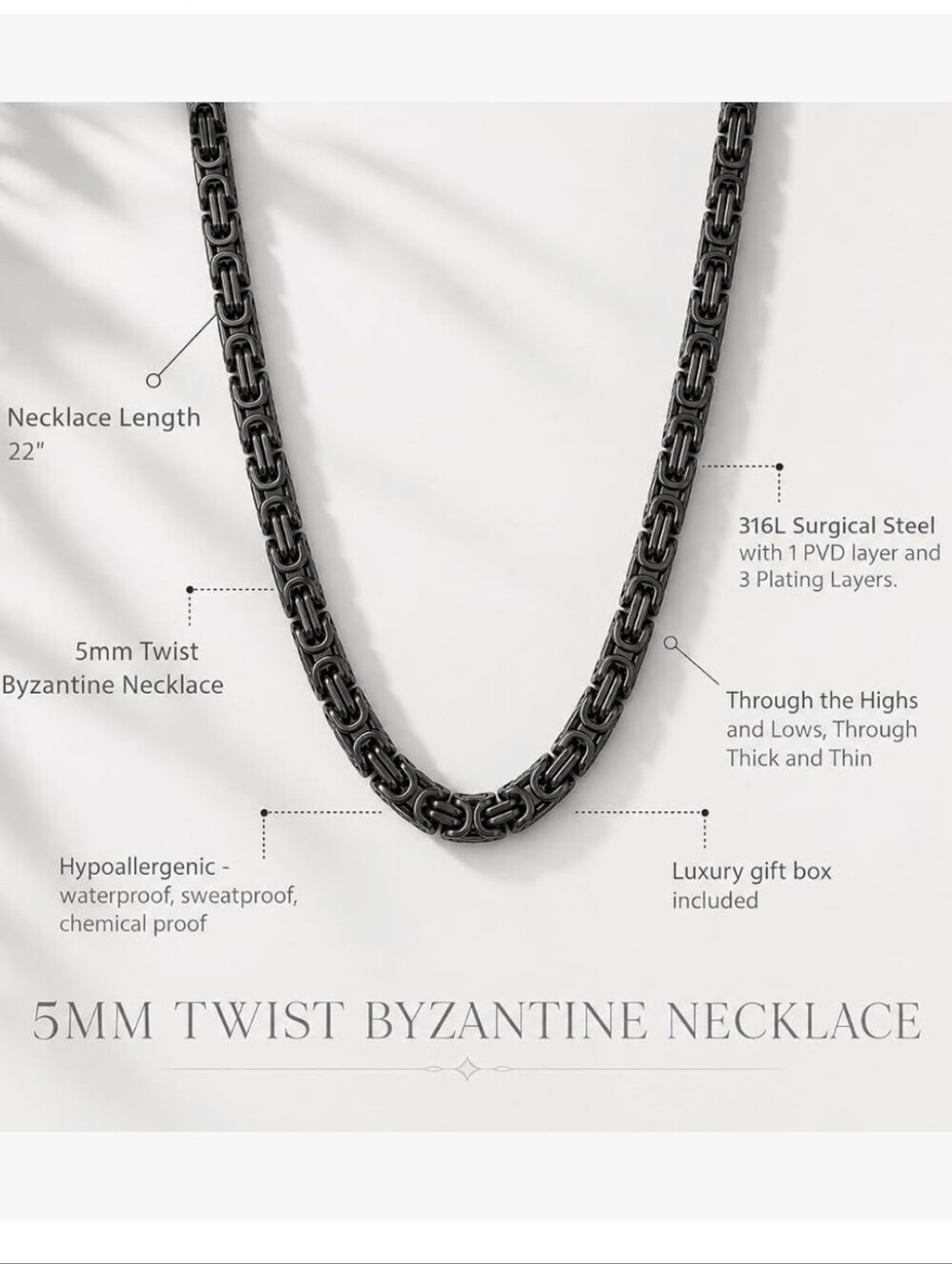 Black Byzantine Necklace - Picture 5 of 11